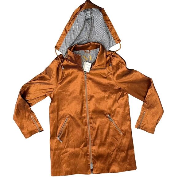 Mycra Pac Copper Metallic Full Zip Water Resistant Jacket sz 0 P Petite NEW Tags - Picture 1 of 16